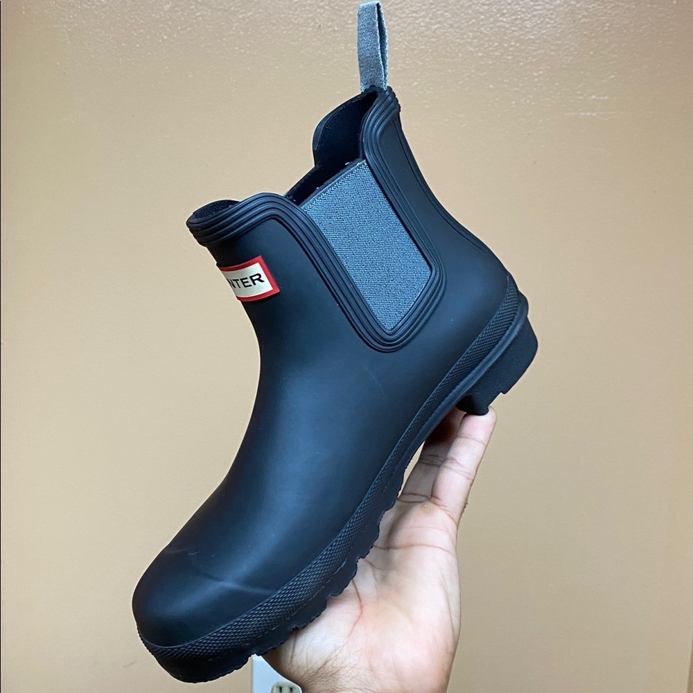 Hunter Women’s Original Matte Black Chelsea Rubber Rain Boots Size 7 - Picture 9 of 17